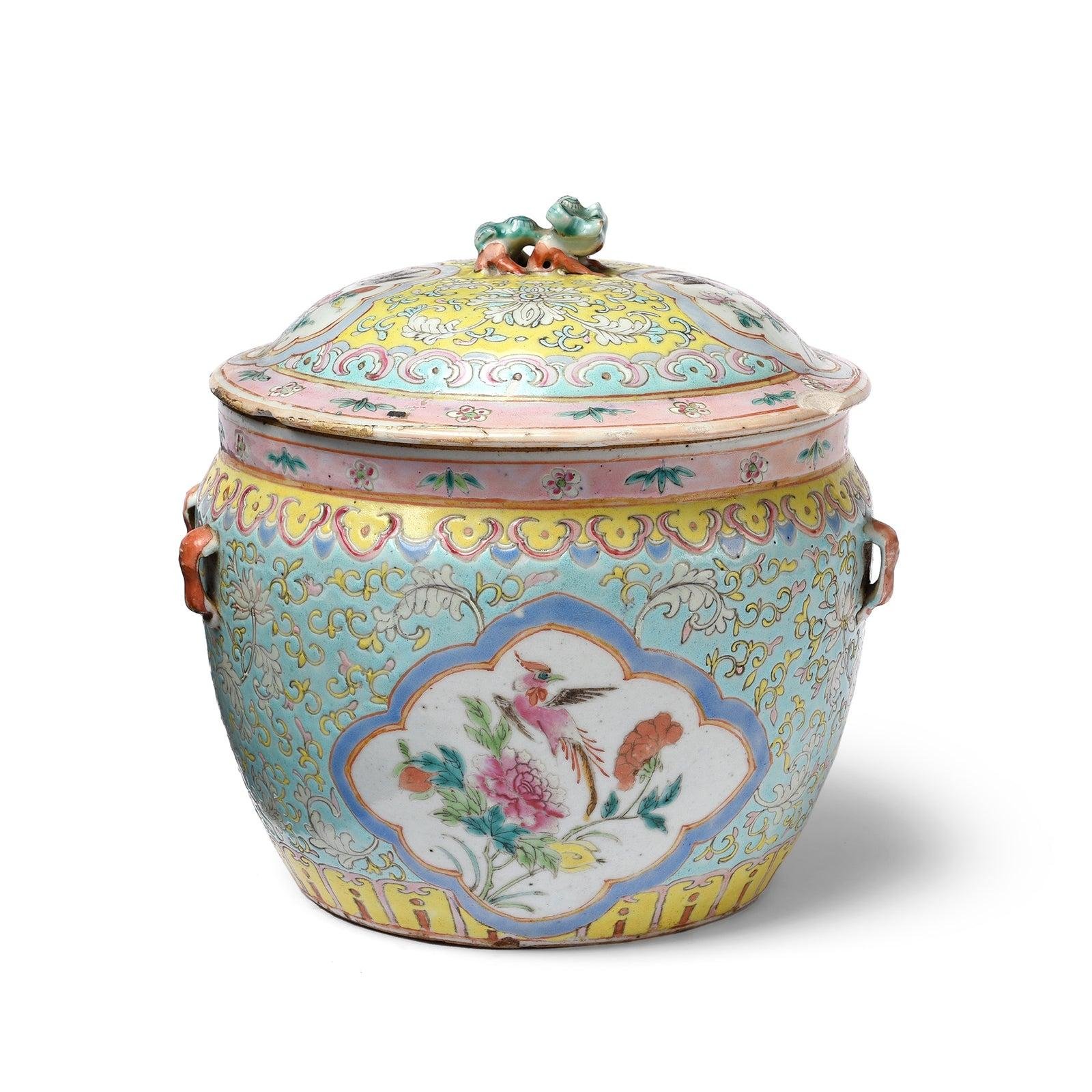 Colorful Peranakan ceramics and decorative objects at The Intan.