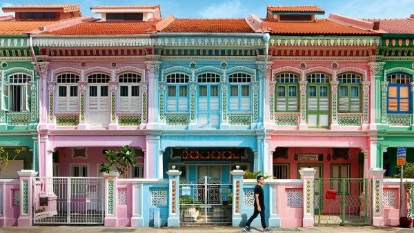 Colorful heritage shophouses in Singapore’s Joo Chiat district.