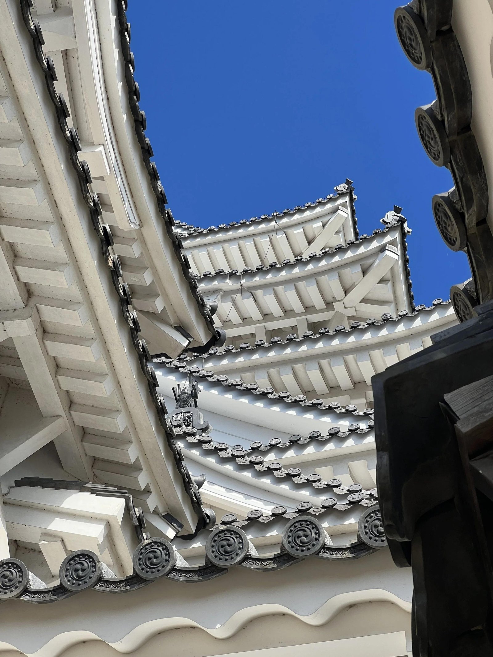 Wide view of Himeji Castle and its preserved fortified complex.