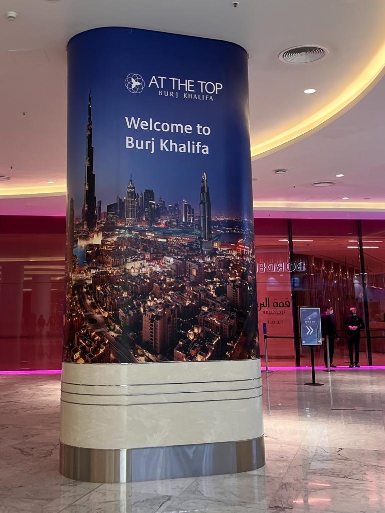At the Top entrance for Burj Khalifa inside Dubai Mall.
