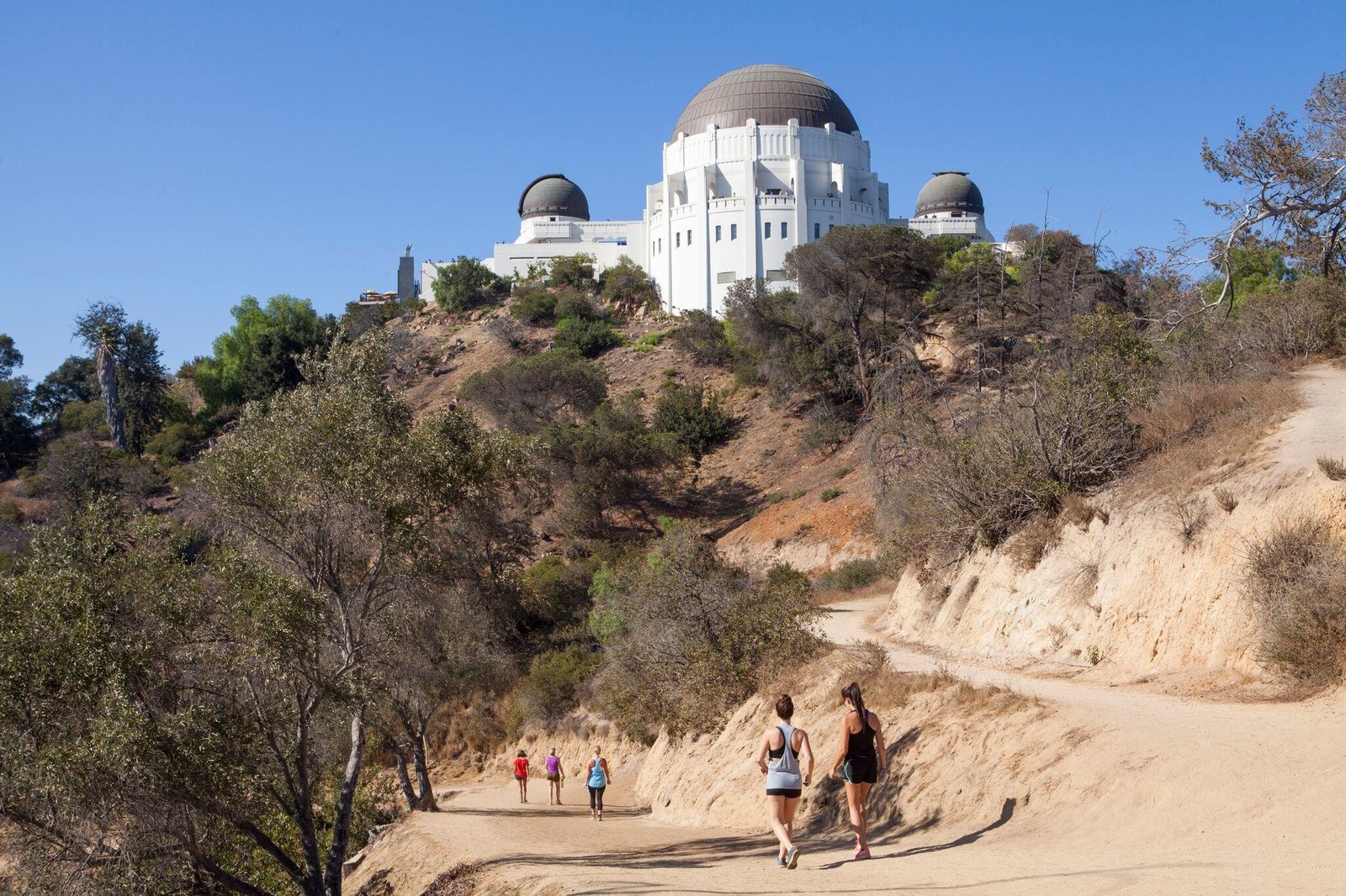 Guided group visiting Griffith Observatory in Los Angeles.