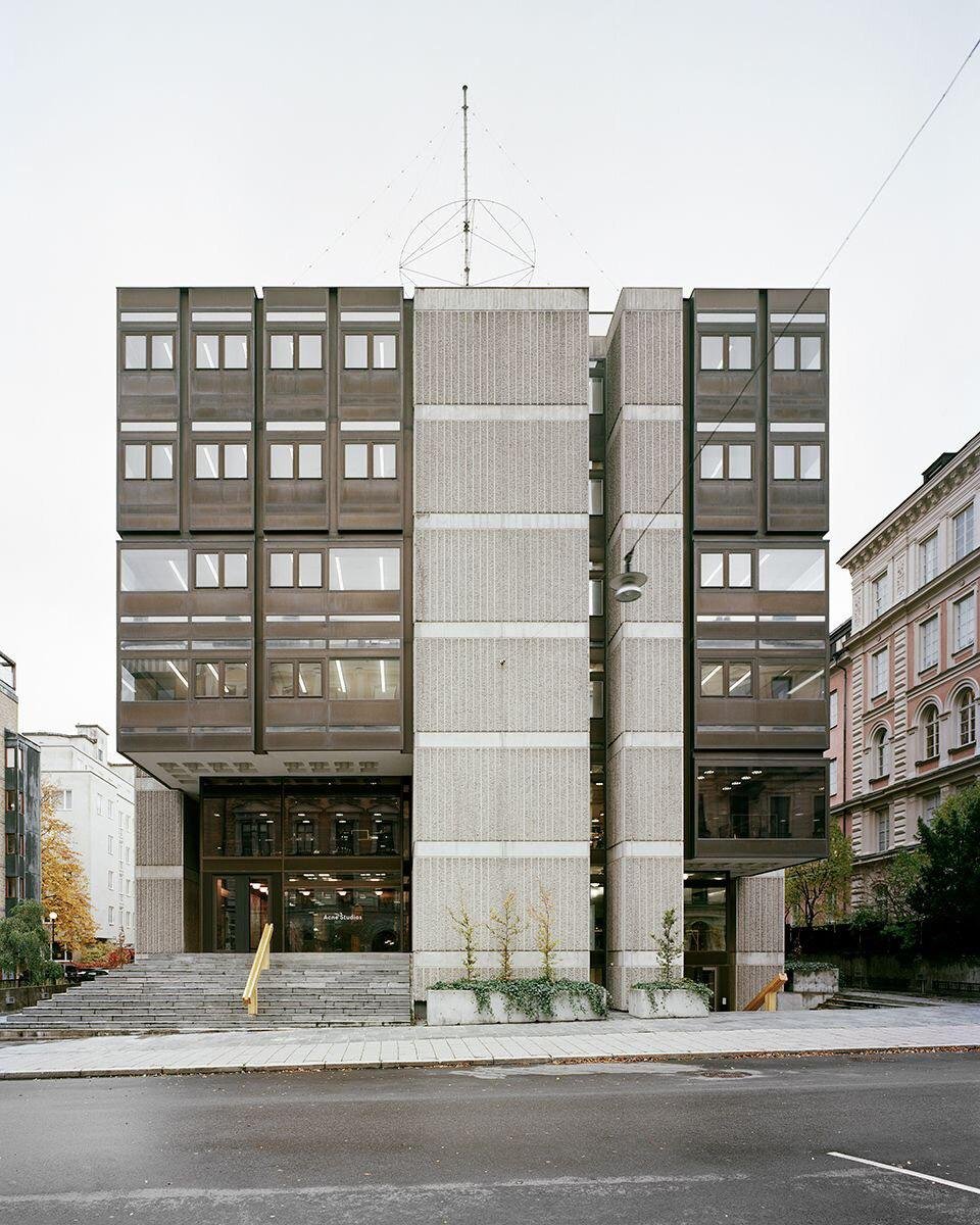 Acne Studios imagery connecting the brand with Stockholm and 1996.