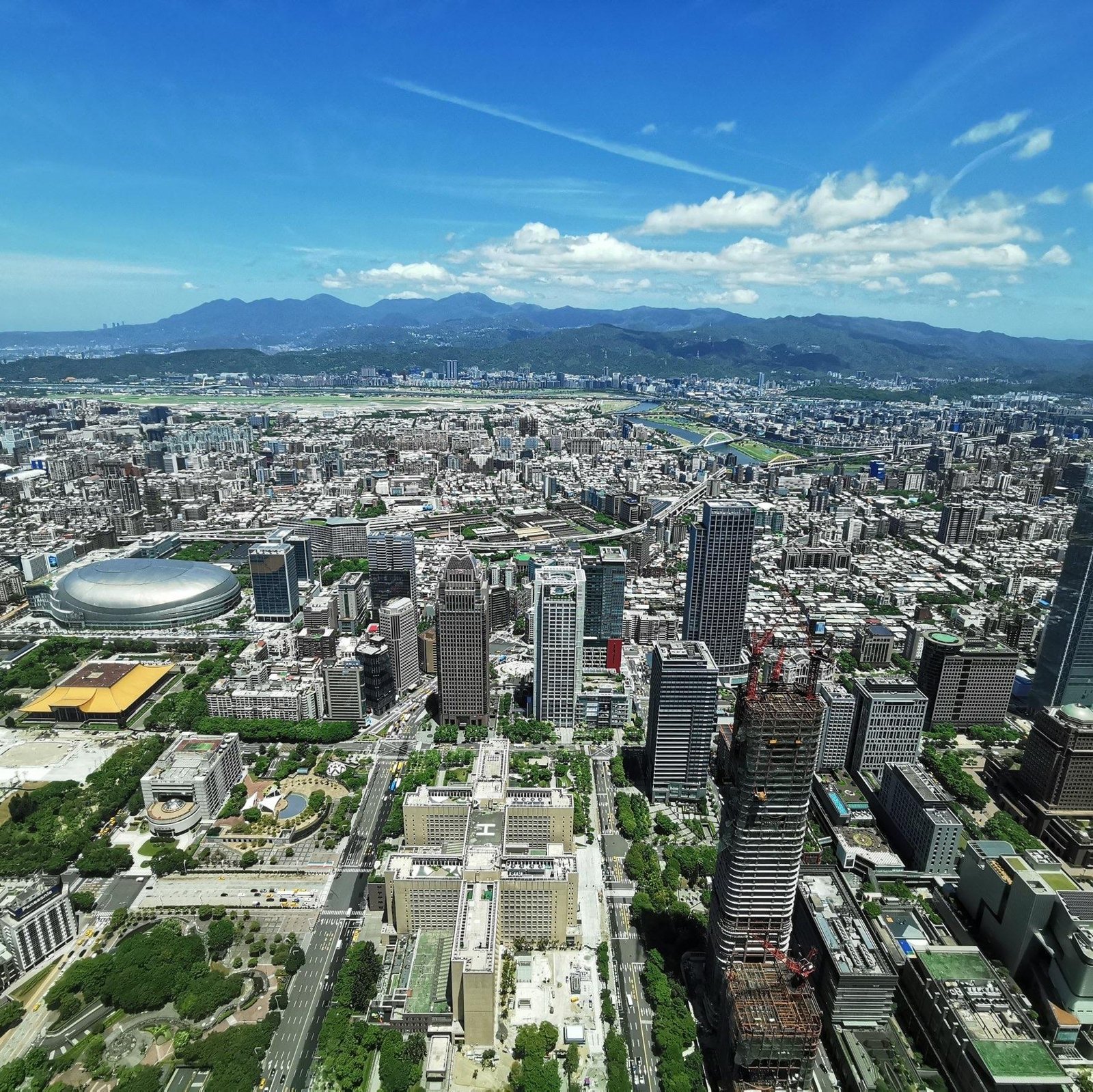 Taipei 101 standing prominently over Taiwan’s capital.