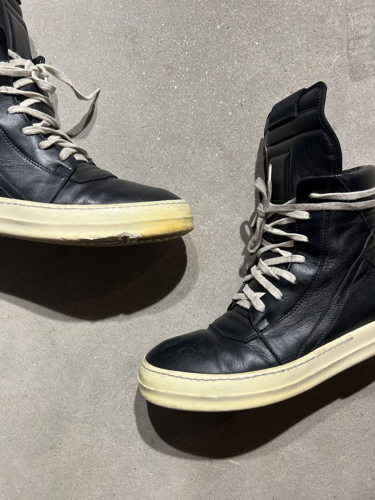 Common wear points on Rick Owens leather and canvas shoes.