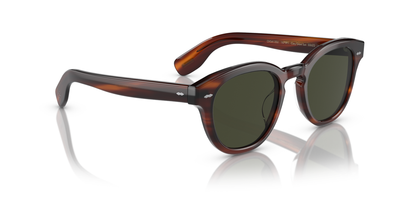 Oliver Peoples Cary Grant Sun tortoiseshell sunglasses viewed from an angle