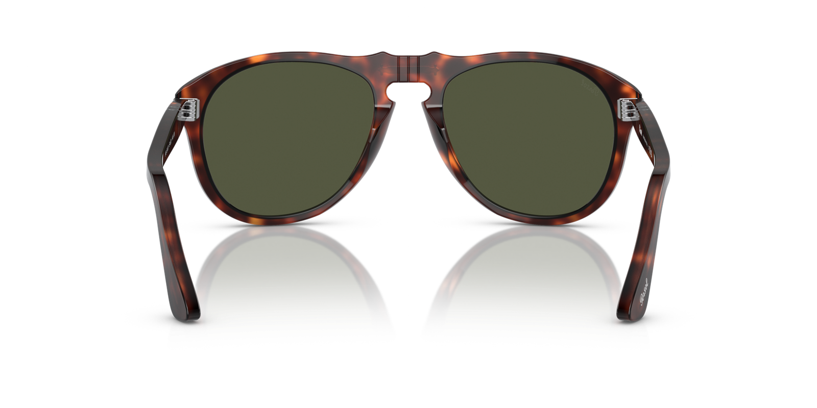 Rear view of Persol 649 sunglasses showing the bridge and curved temples.
