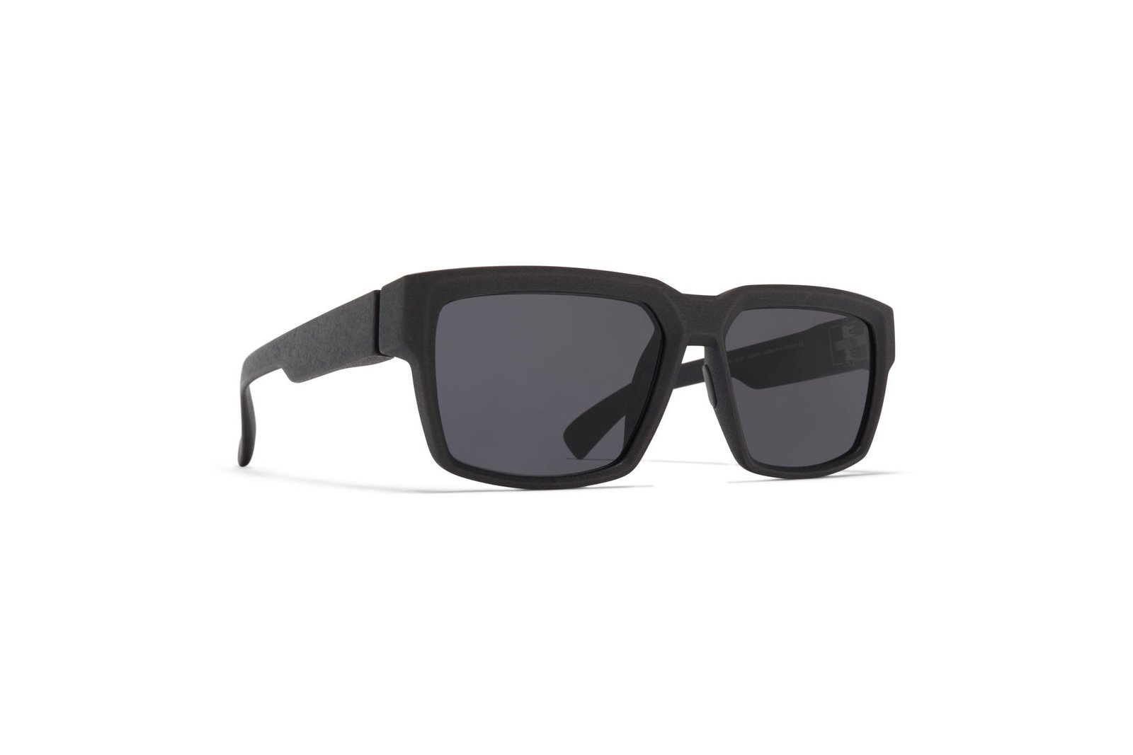 Angled view of MYKITA MUSK sunglasses in Slate Grey MYLON.