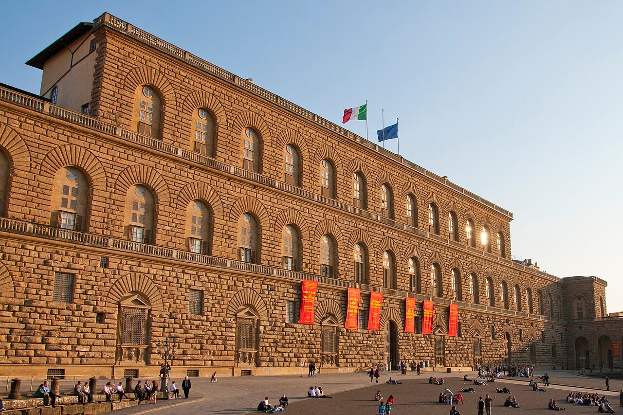 Pitti Palace and its square in Florence’s Oltrarno.