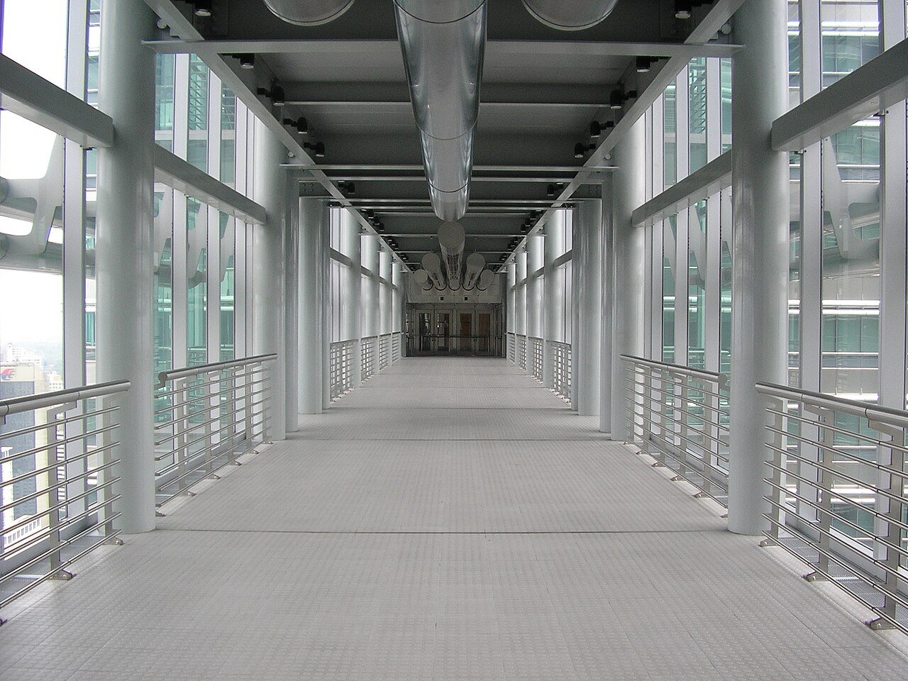 Interior walkway of the Petronas Twin Towers Skybridge.