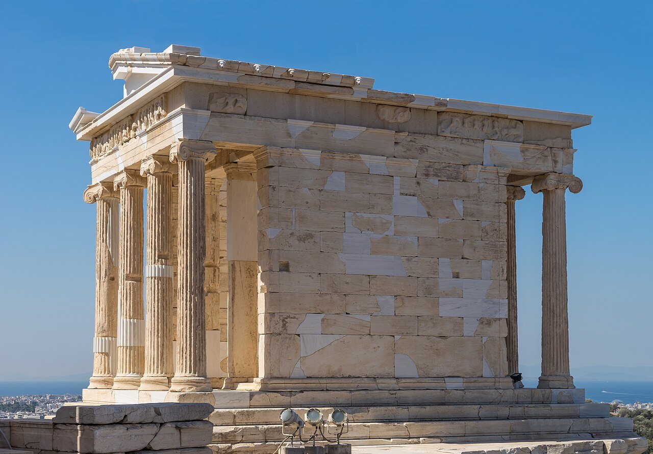 Temple of Athena Nike seen from the Propylaea approach.