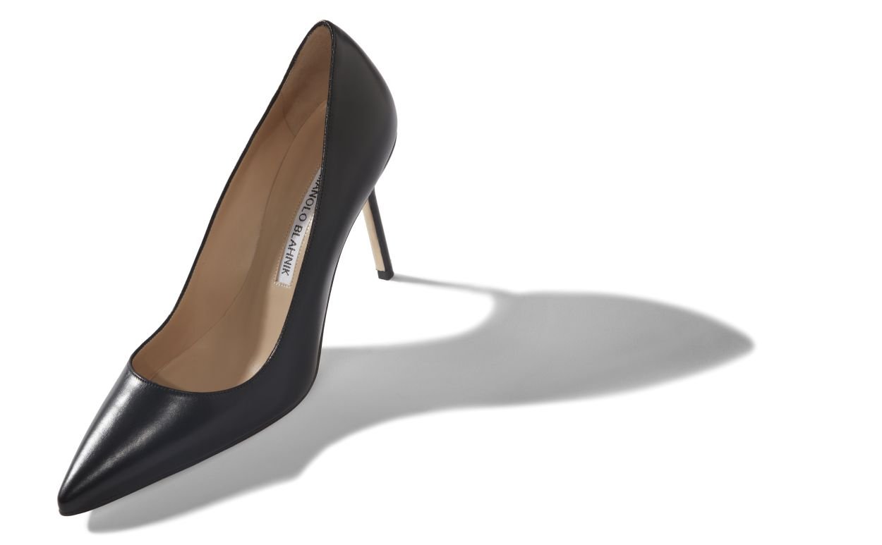 BB Calf 90 Black Leather Pumps