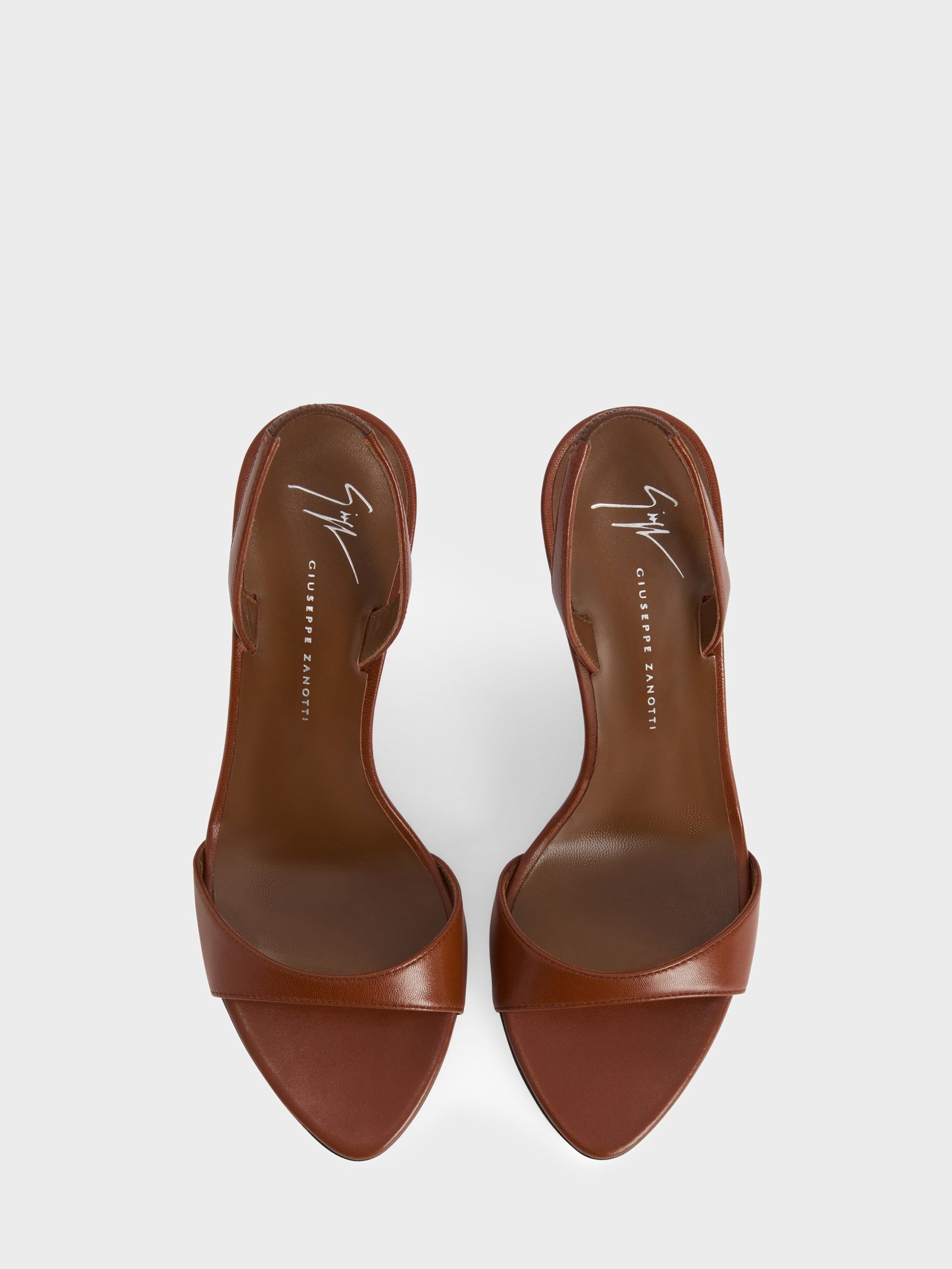 Top view of Giuseppe Zanotti Lilibeth sandals showing the footbed and front straps.