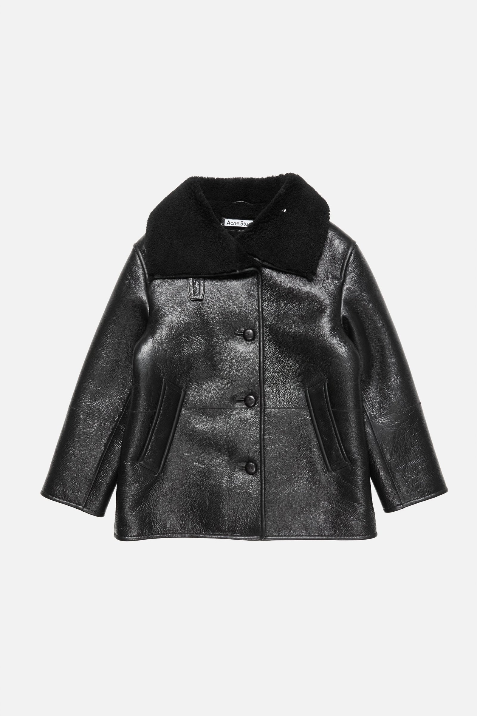 Acne Studios Leather Shearling Duffle Coat