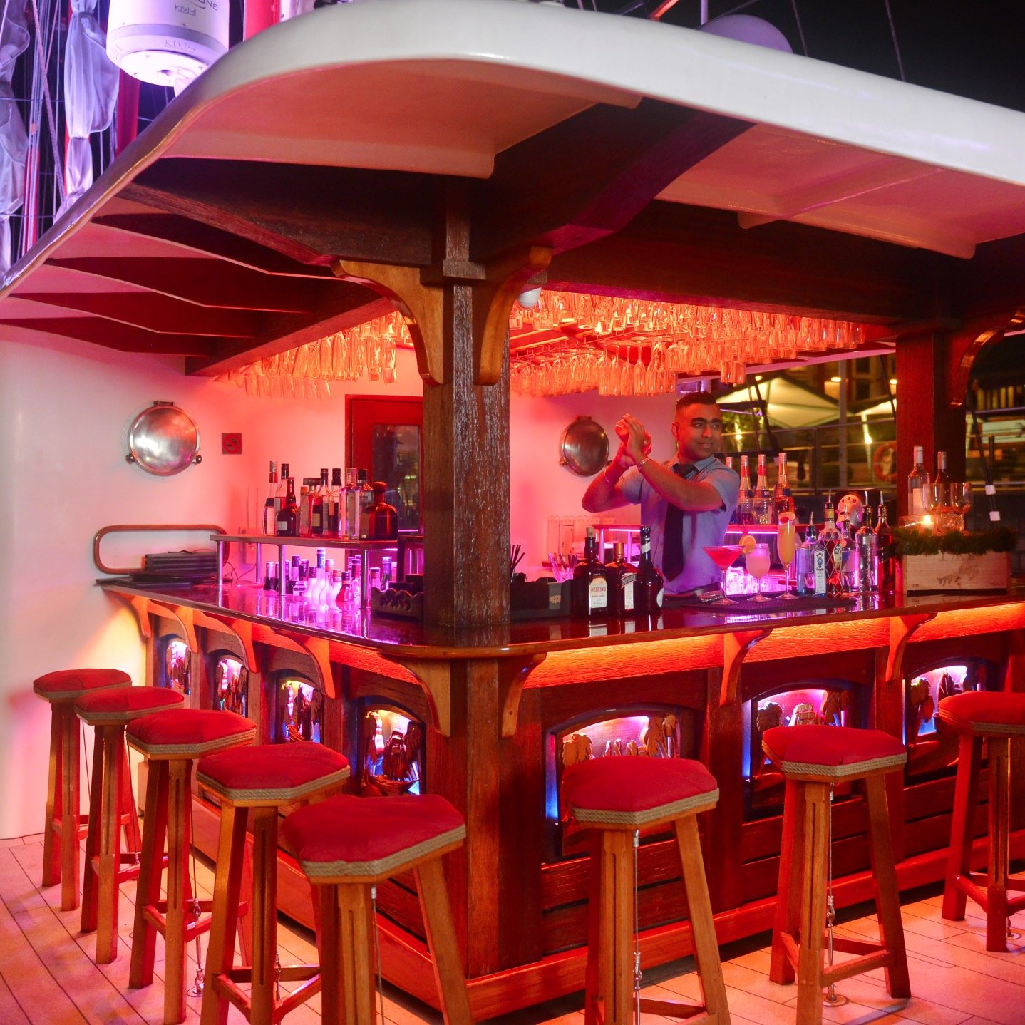 Bar and sheltered social area aboard Royal Albatross