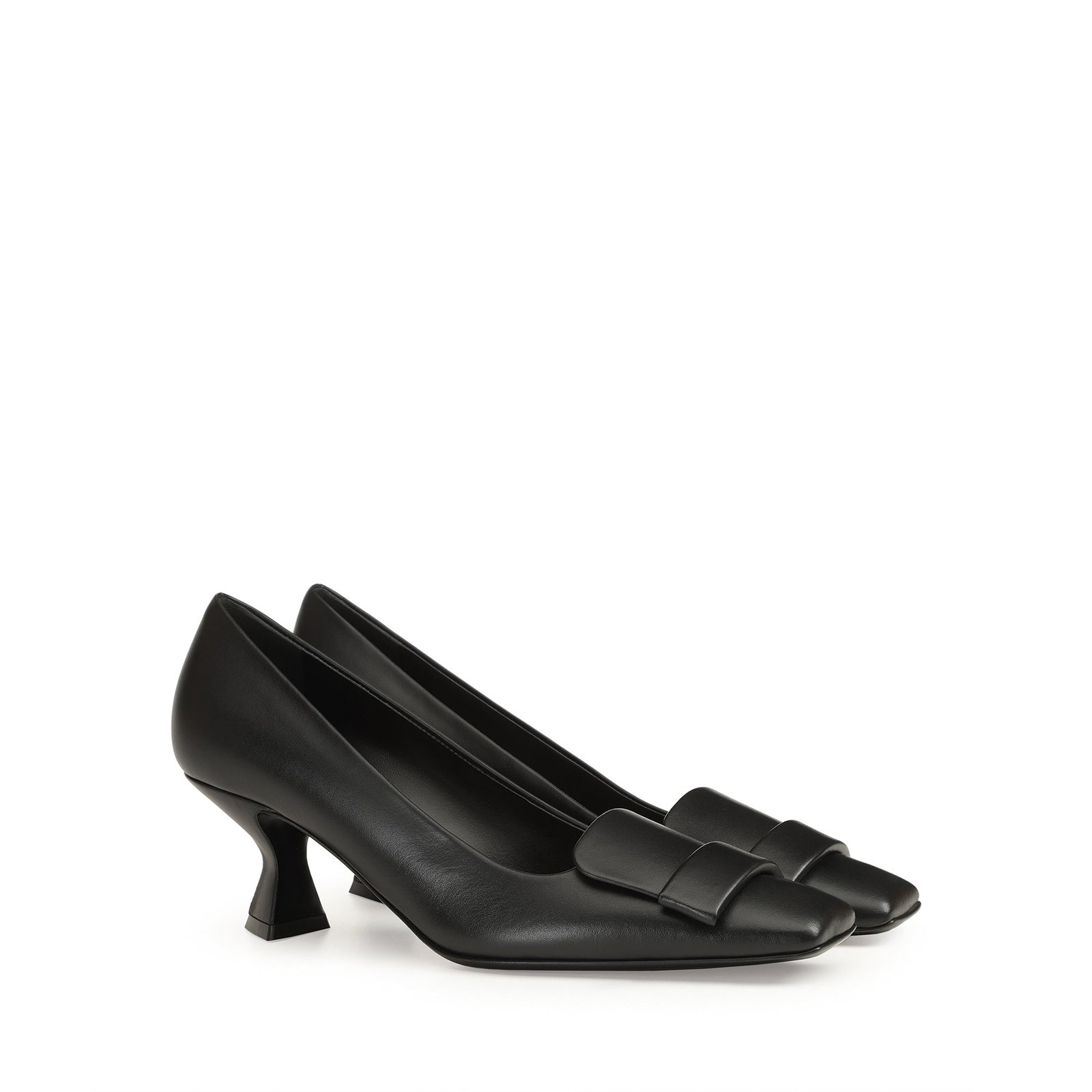 Black Sergio Rossi sr1 Sculpt pumps with moderate sculpted heels.