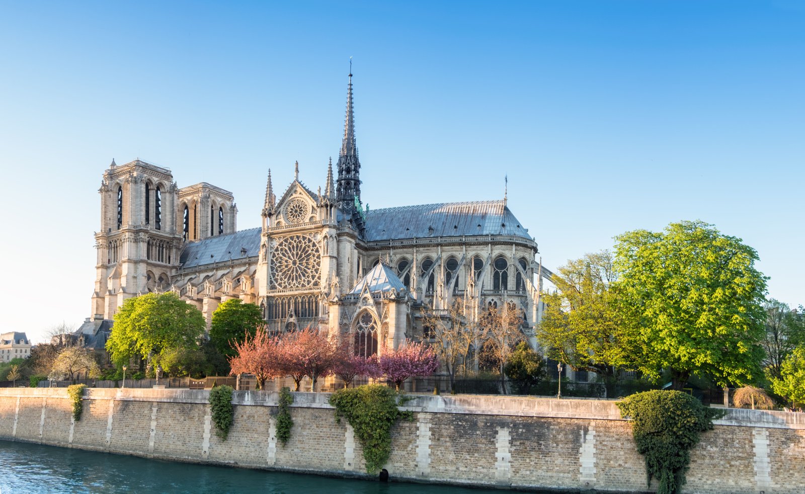 Notre-Dame Cathedral beside the Seine.