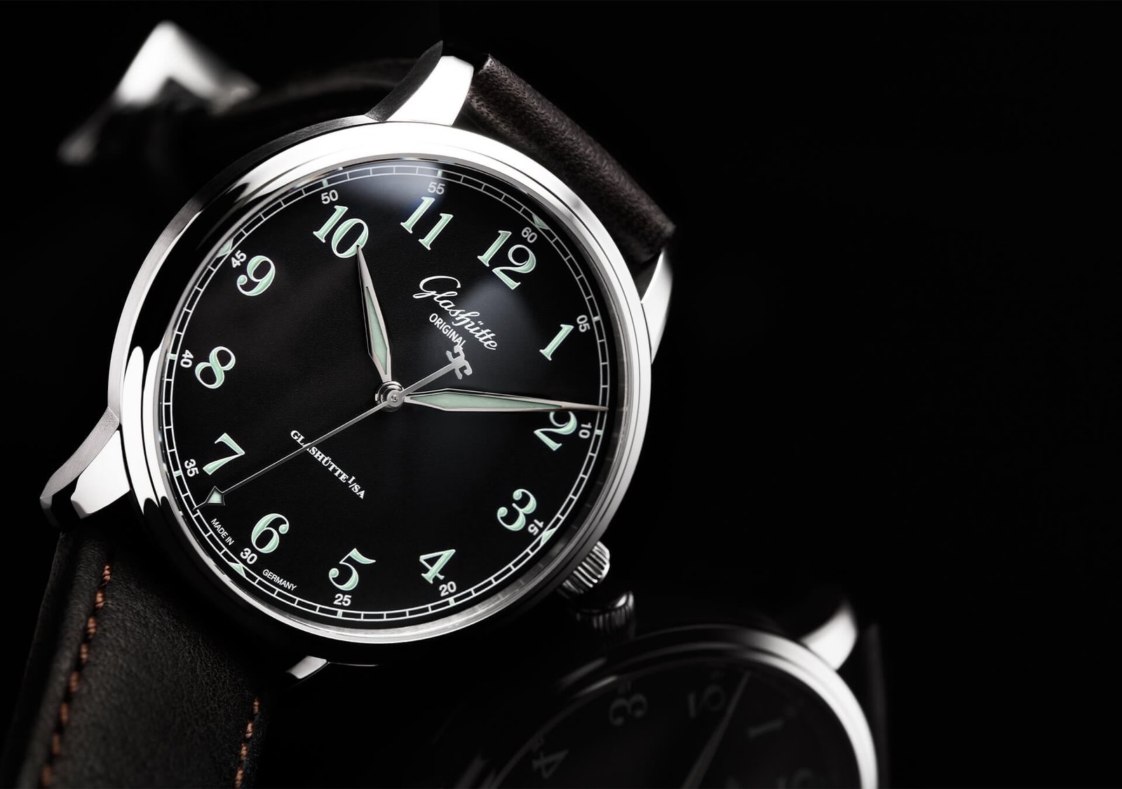 Two views of the black-dial Senator Excellence.