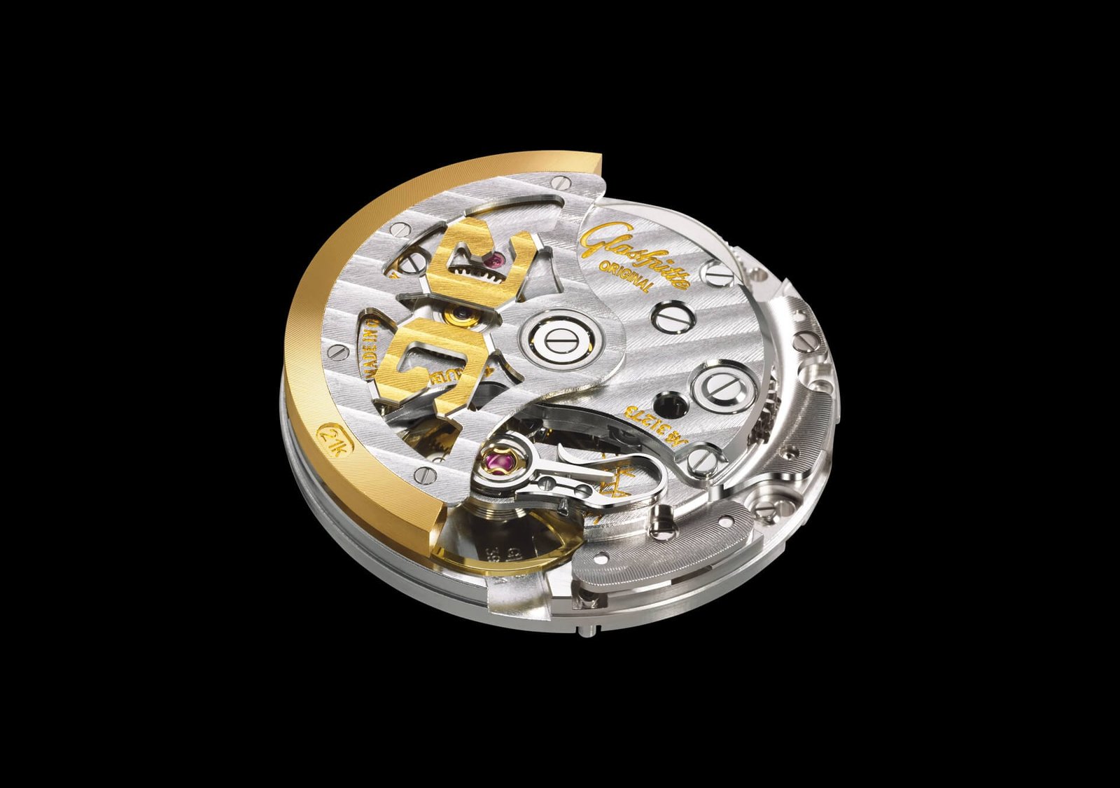 Glashütte Original calibre 39-52 with a decorated rotor.