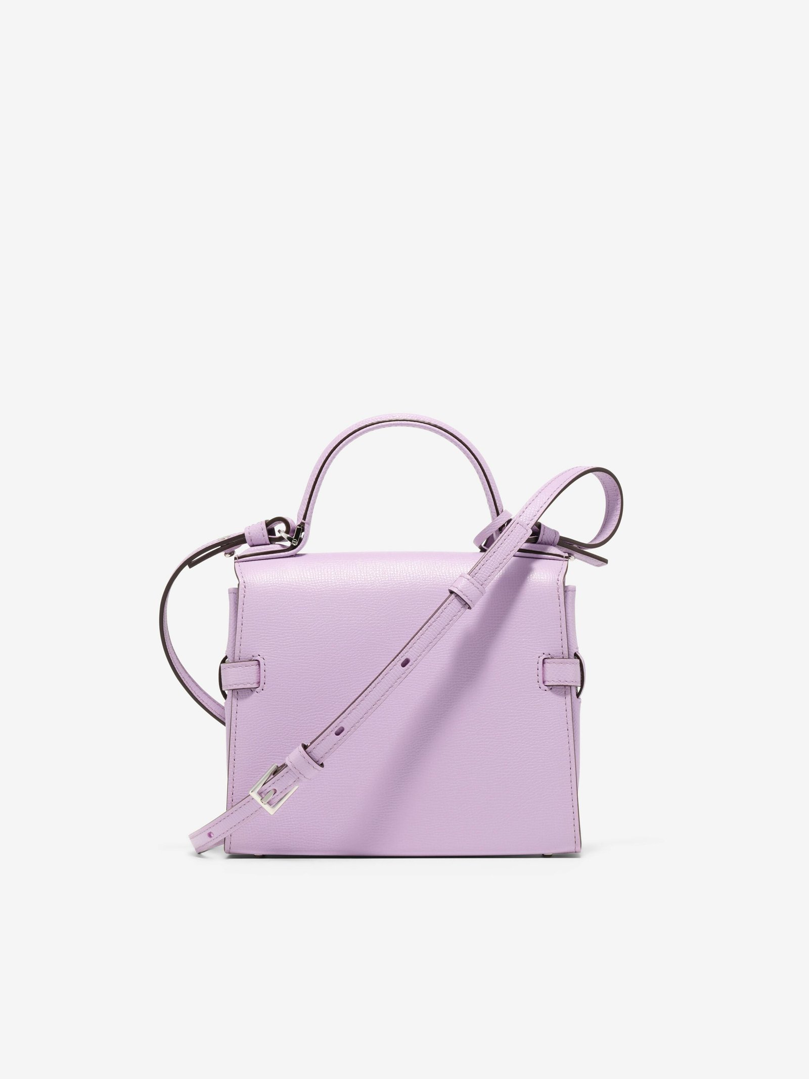 Pale pink Tempête Small showing its back and removable shoulder strap.
