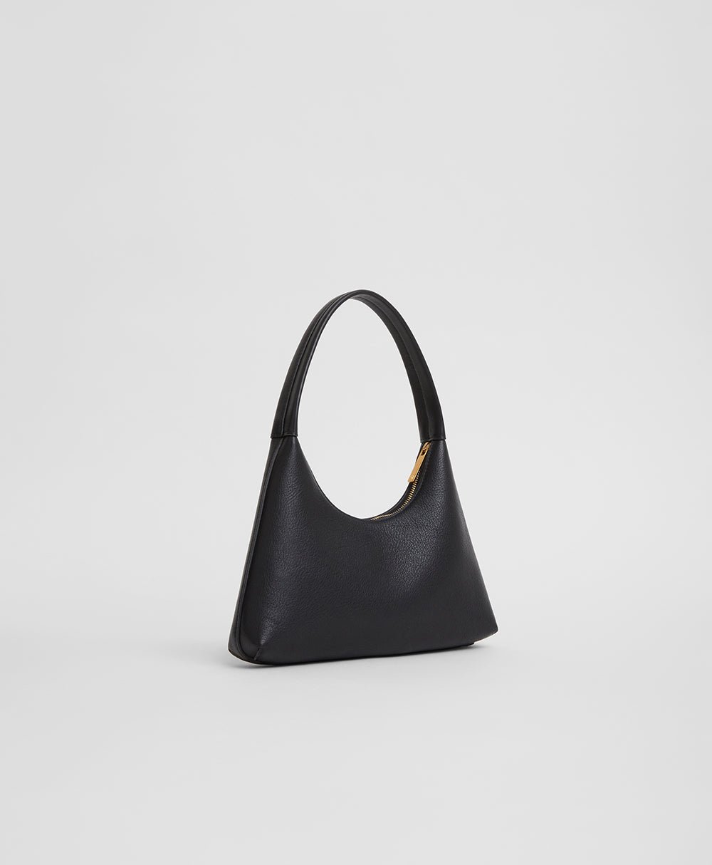 Rear and side leather panels of a black Mansur Gavriel Mini Candy