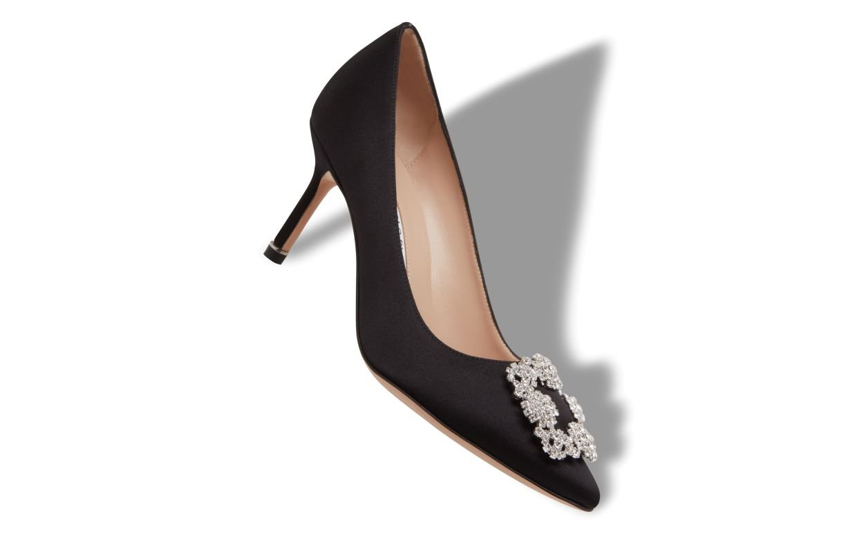 Hangisi 70 Black Satin Pumps