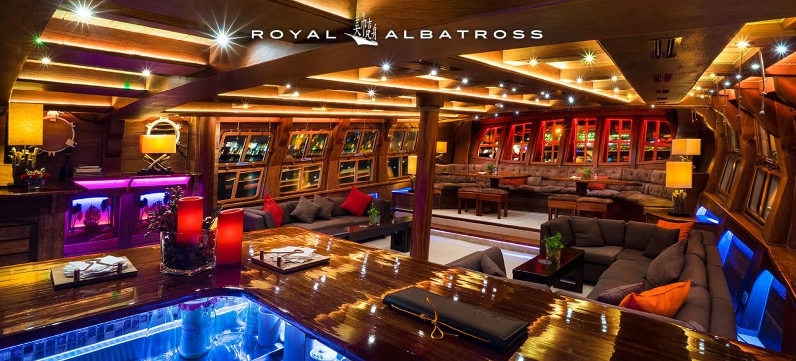 Sheltered lounge inside Royal Albatross