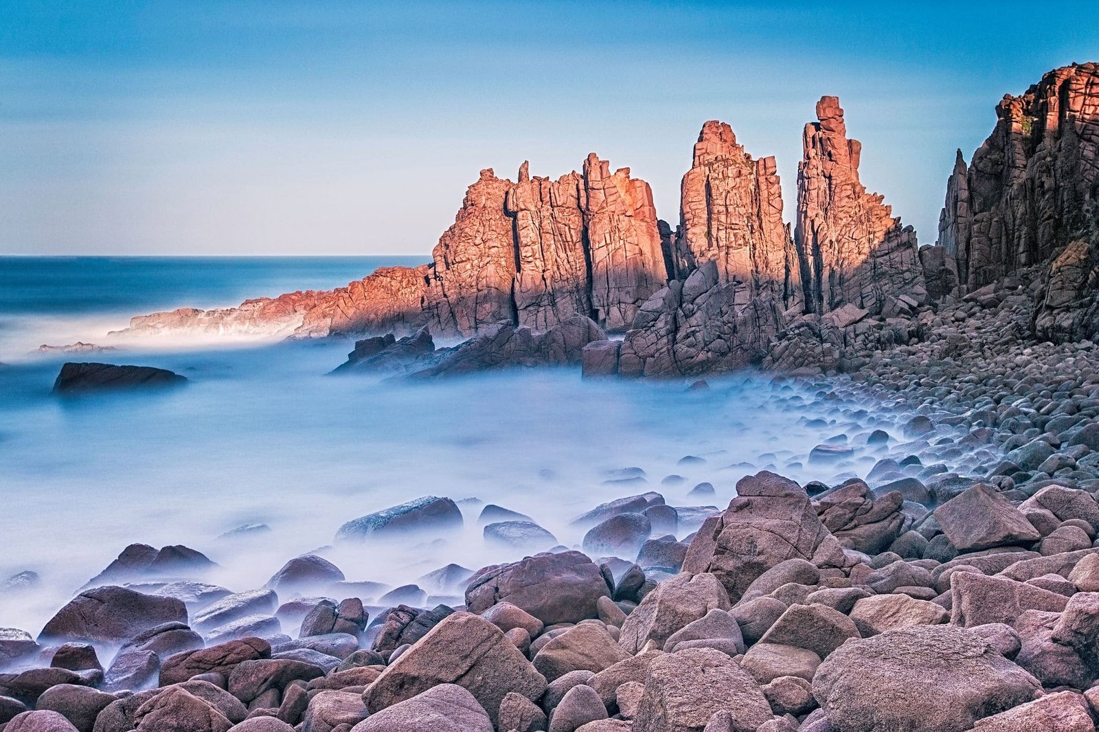 The Pinnacles rock formations beside the sea at Cape Woolamai.